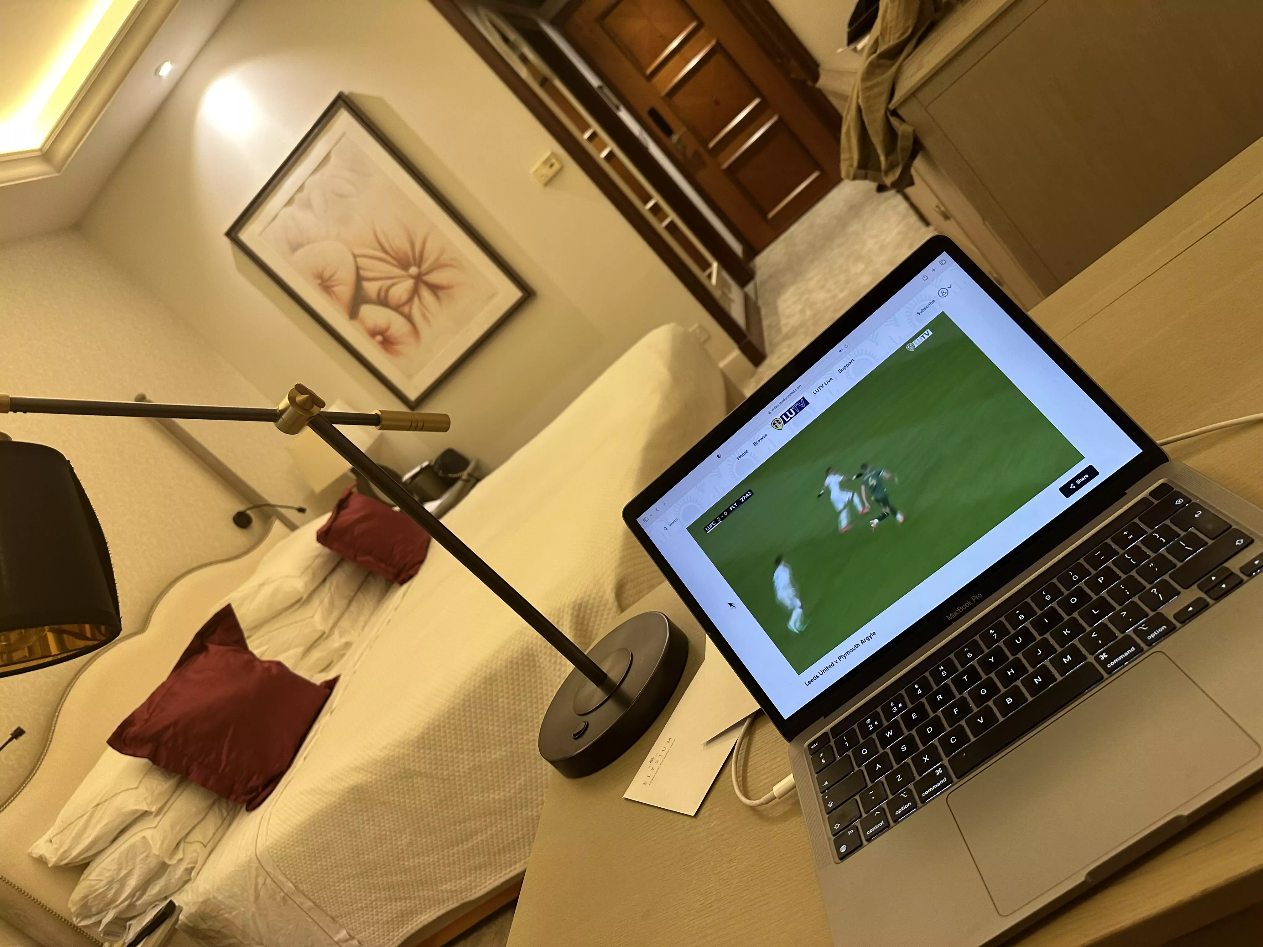 Watching Leeds United on my Laptop