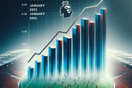 DALL·E 2024-01-25 11.20.03 - Create an image that visualises the contrast in Premier League transfer spending between January 2023 and January 2024. The image should include a g