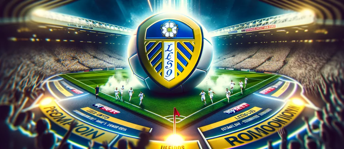 DALL·E 2024-01-27 00.52.39 - Create a visually dynamic image centered around Leeds United's bid in the Championship promotion race. The background should feature a packed Elland R
