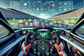 A dynamic view from within an F1 cockpit, capturing the essence of speed and strategy as the driver navigates through a high-velocity SEO