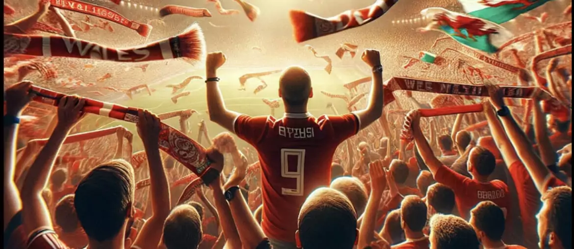 crowd of Welsh football supporters