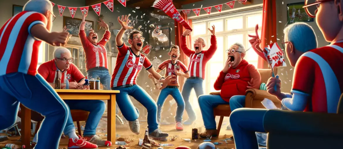 Southampton football fans crashing a party