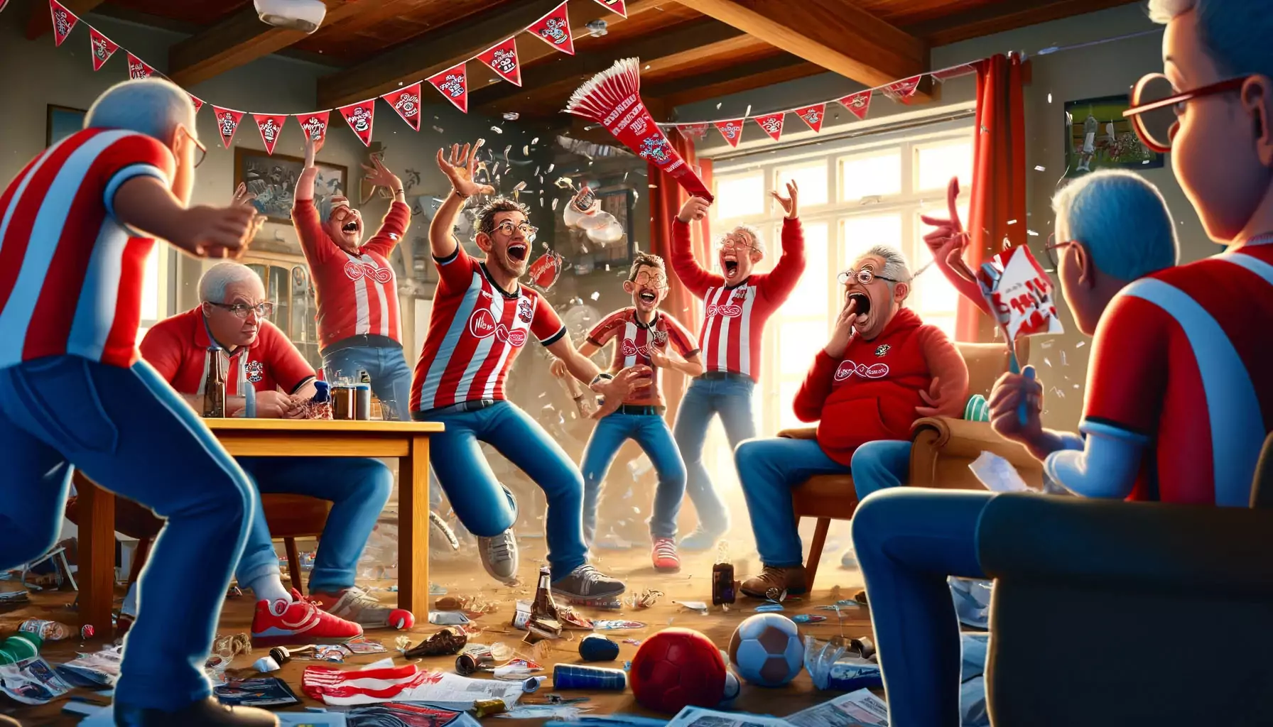 Southampton football fans crashing a party