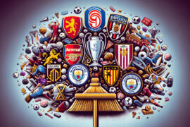 captures the clash of Europe's football titans